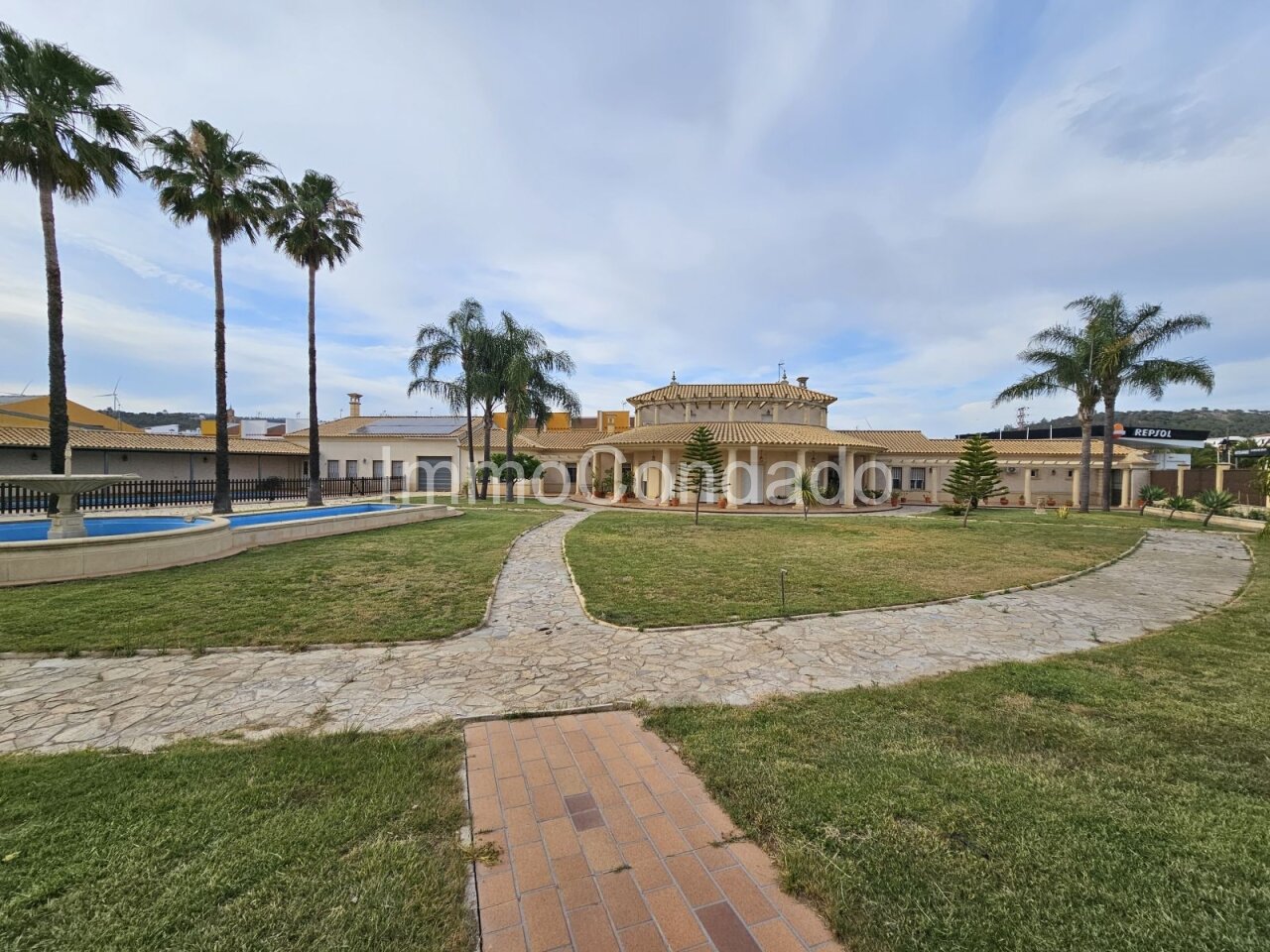 View of the villa from the park